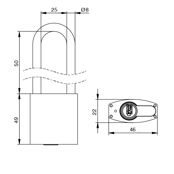 EVVA Akura visac&iacute; z&aacute;mek 50 mm