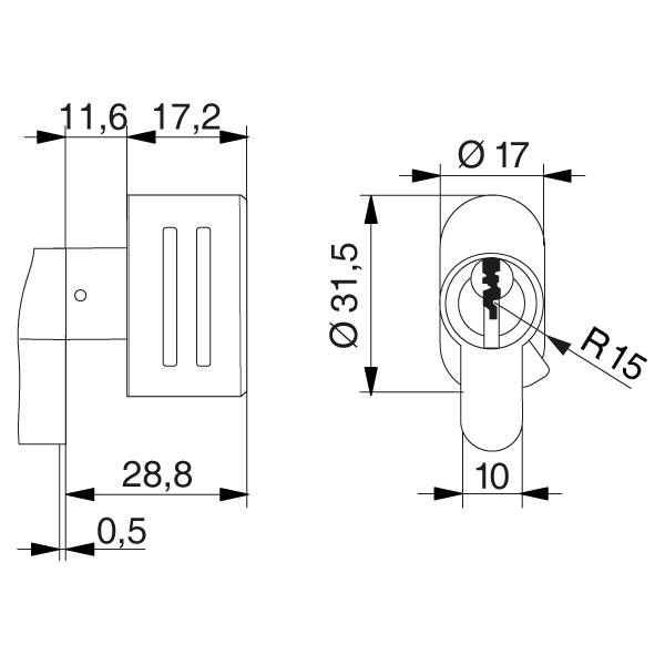 WINKHAUS standardn&iacute; knofl&iacute;k