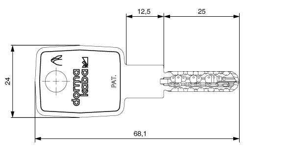 DORMAKABA kl&iacute;č Langereide (celokovov&yacute;)