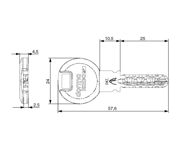 DORMAKABA standardn&iacute; kl&iacute;č