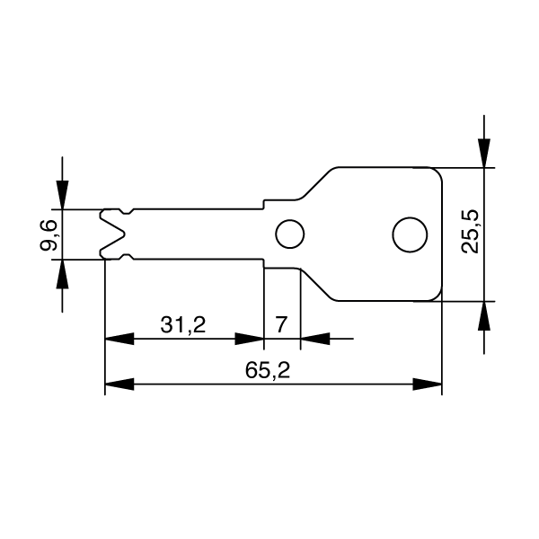 EVVA 3KS klíč s barevným puntíkem