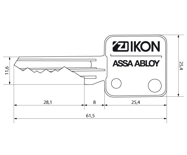 IKON kl&iacute;č s barevn&yacute;m pinem