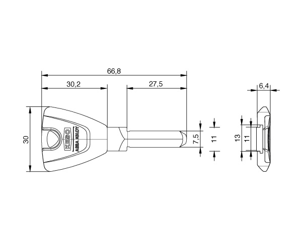 KESO 4000S prodloužen&yacute; kl&iacute;č s barevnou krytkou